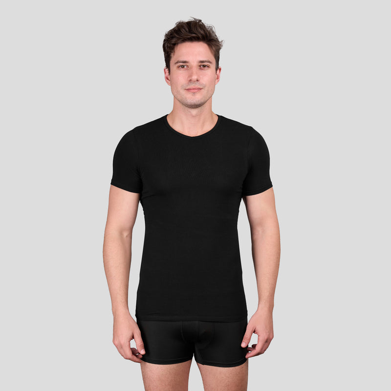 تيشيرت نصف كم برقبة V - Black