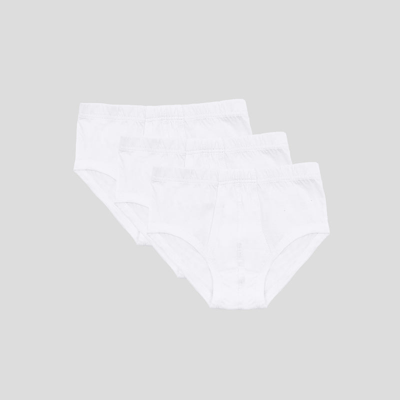 سروال داخلي سادة 100% قطن، عبوة من 3 قطع - White