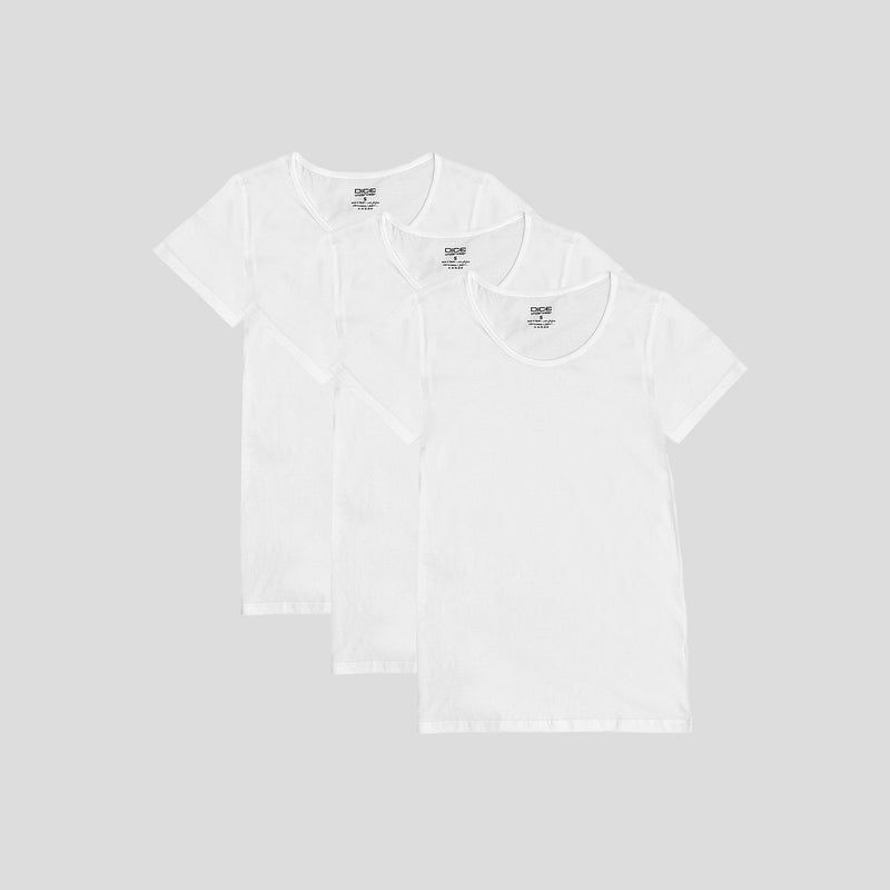 نصف كم من الفلانيل 100% قطن عبوة من 3 قطع - White