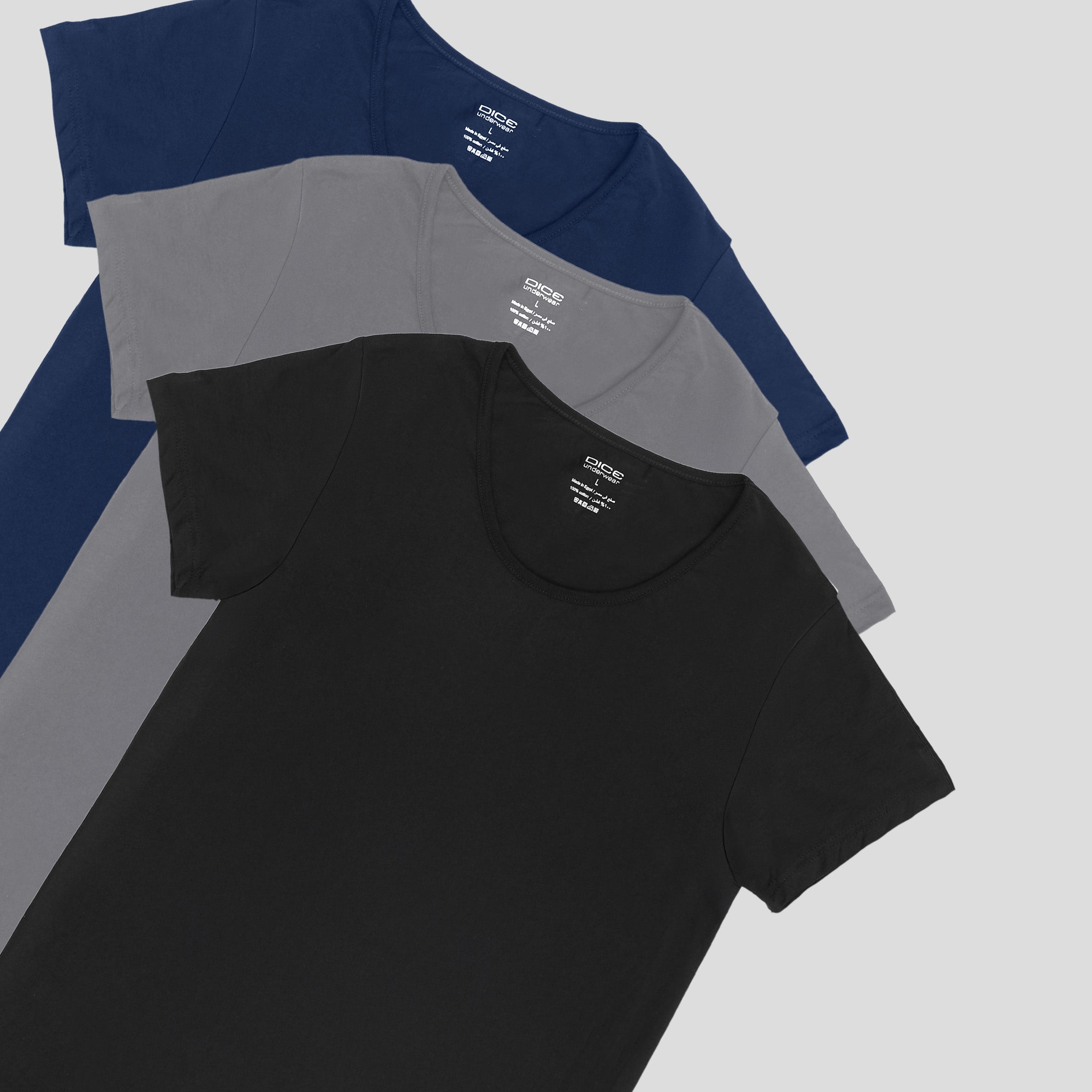 نصف كم من الفلانيل 100% قطن عبوة من 3 قطع - White