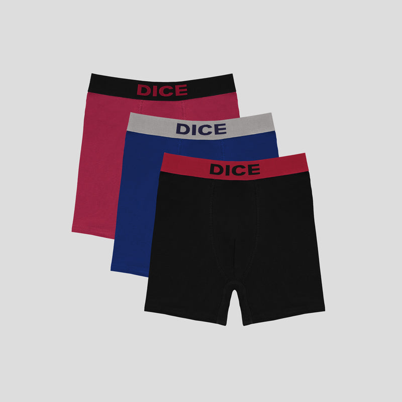 مجموعة من 3 بوكسر طويلة سادة - Collection